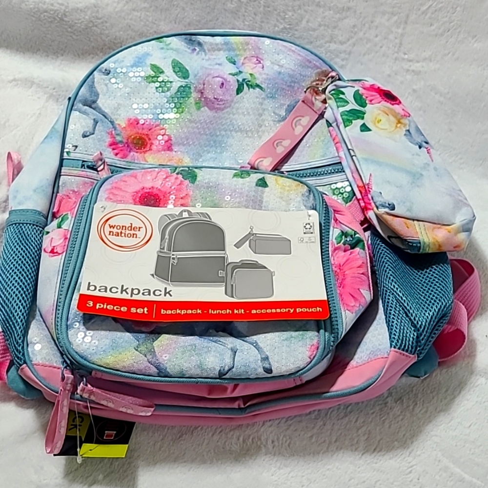Wonder Nation Girls backpack 3 piece set